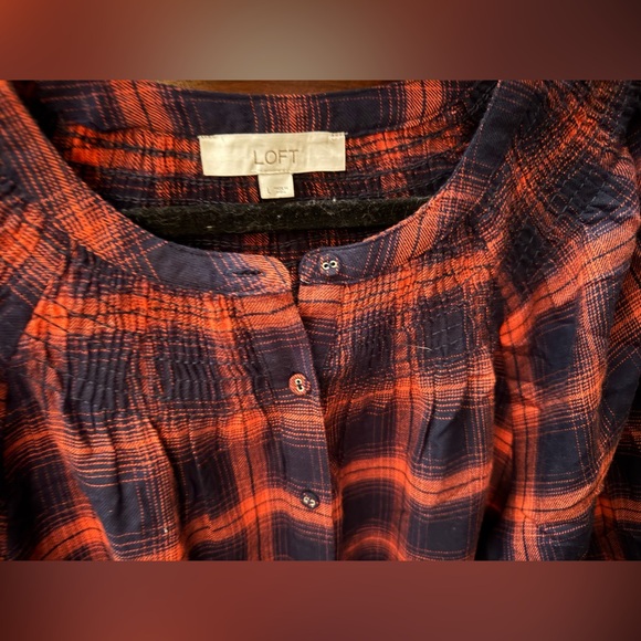(2) LOFT Plaid Blouses - Large - Picture 8 of 11